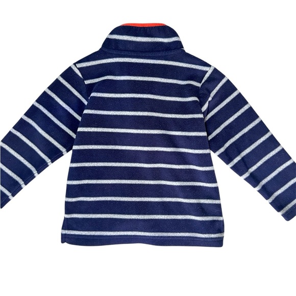 Carter’s Navy Blue Striped Fleece Quarter Zip Sweater Size 2T - Picture 3 of 5